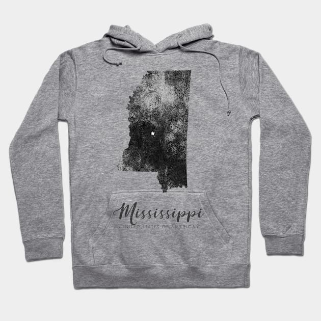 Mississippi state map Hoodie by StudioGrafiikka